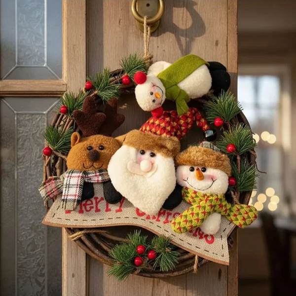 Guirlanda Natalina Decorada com Pelúcias