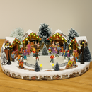 Cenário Natalino com Personagens Patinando